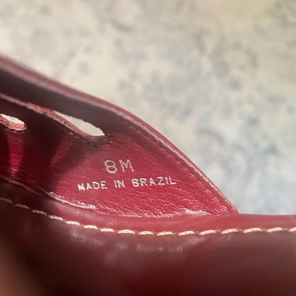 Red slides with wedge heel - Picture 8 of 10